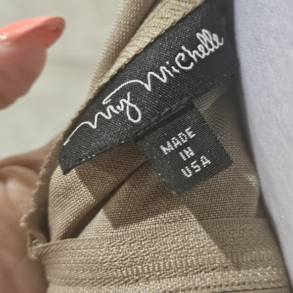 My Michelle Tan and Cream Mini Dress - Picture 7 of 7